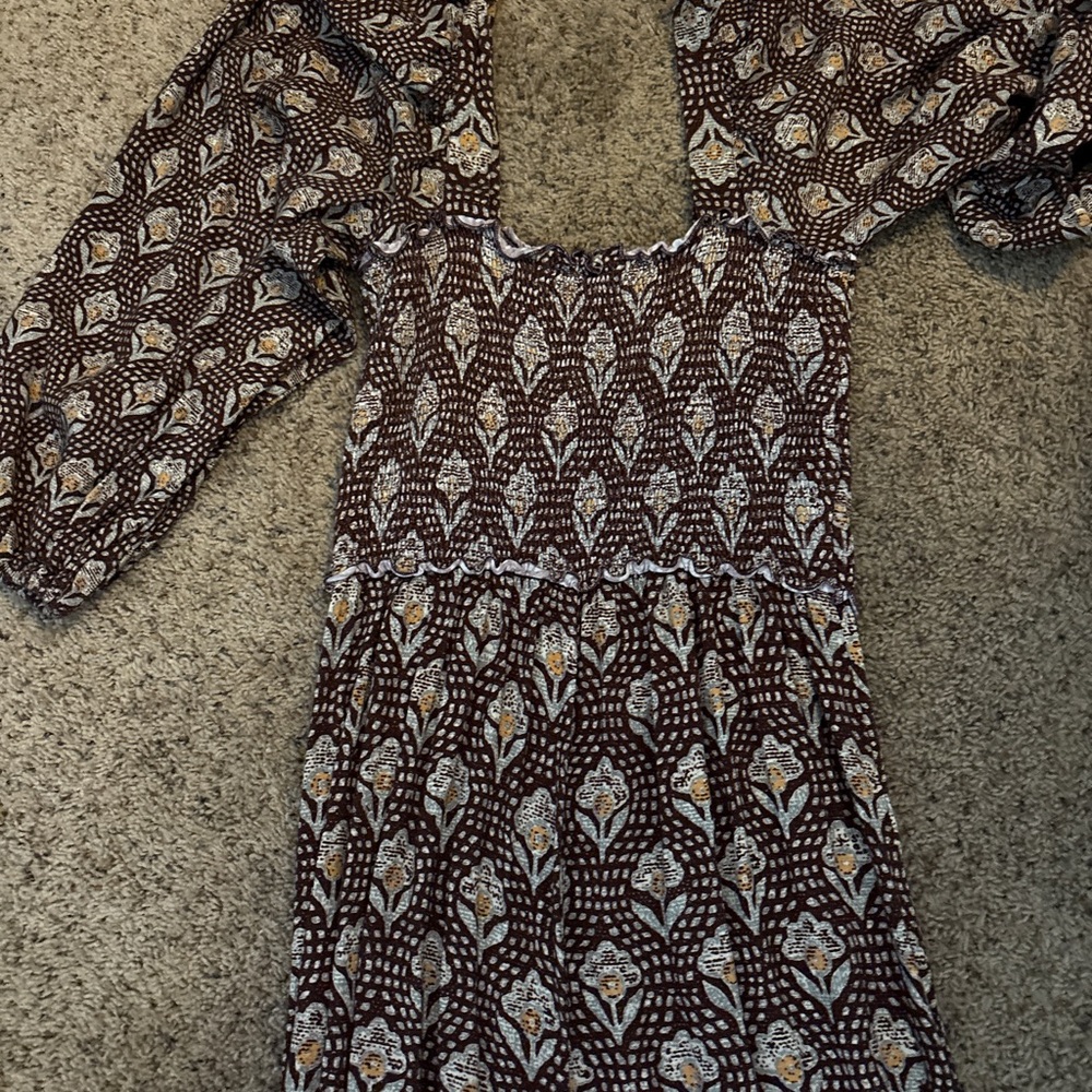 Bohemian Brown floral pattern jumpsuit
